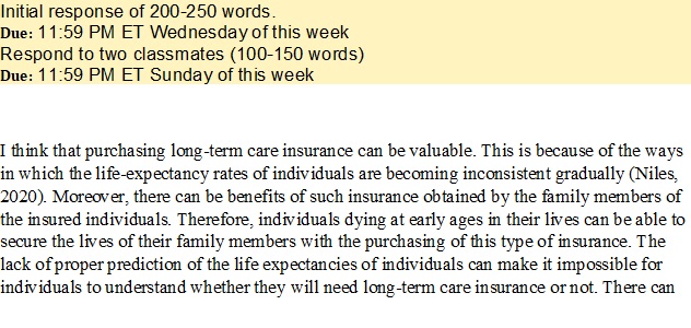 WK 4.2 - Long-Term Care Insurance